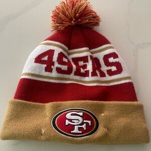 Flashing light 49ers beanie with Pom